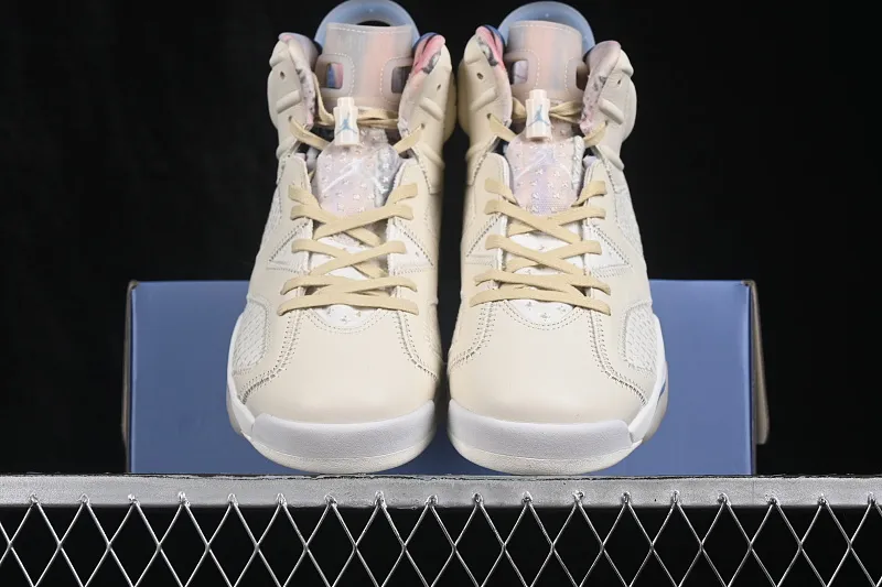 All categories Air Jordan Jordan series basketball shoes Air Jordan 6 Atmos x Air Jordan 6 Retro "Sashiko" AJ6 Joe 6 milk white blue Sashiko embroidery IR7255-110